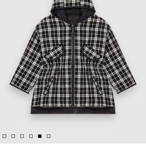 MAJE tweed reversible jacket with hoodie size 1